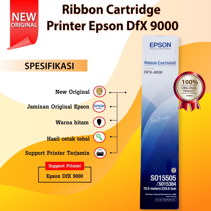 Epson Ribbon Cartridge / Pita / Tinta Printer DFX-9000 DFX9000 New Original