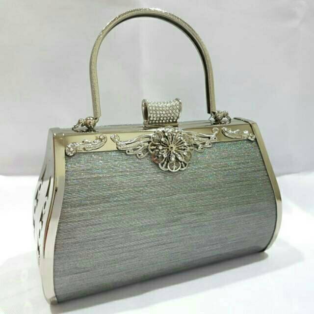 Clutch Pesta Farnell BESAR Farnell 2871 Tas Kondangan Mewah Cantik Glitter Kilap