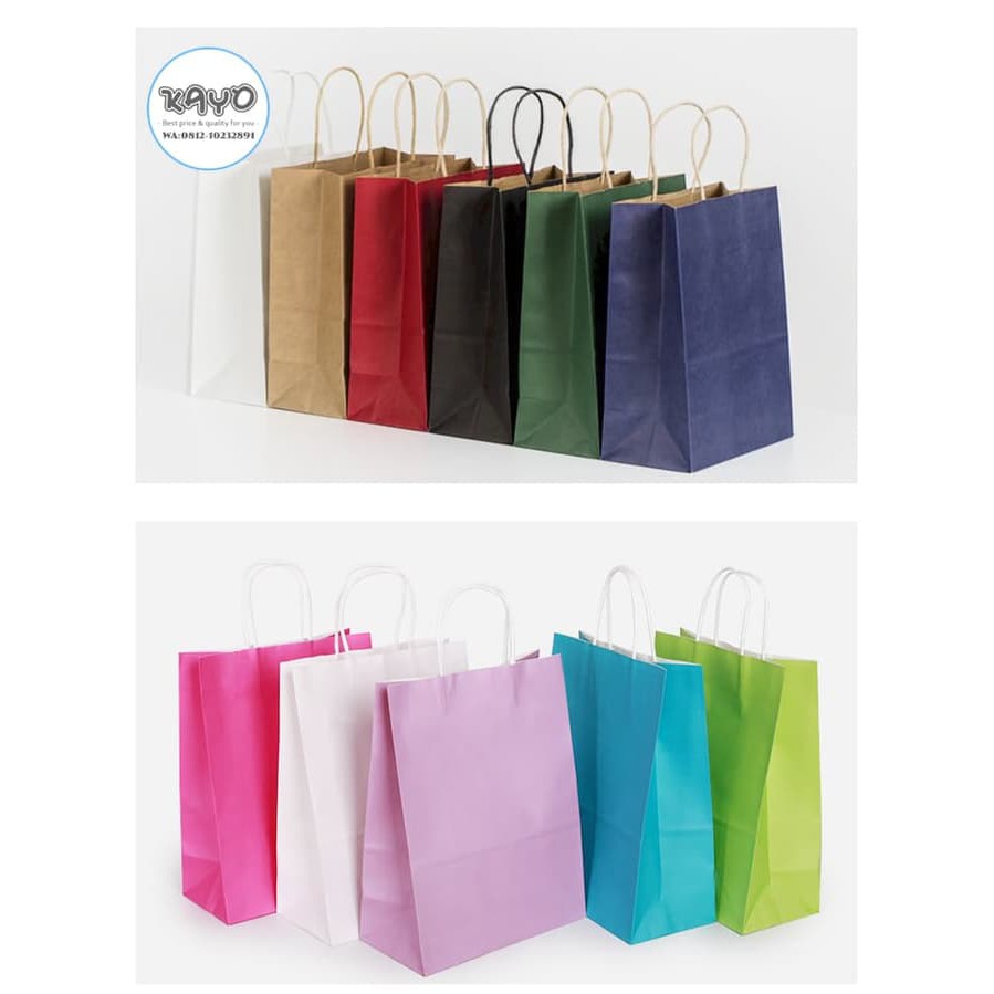 

PAPER BAG WARNA Kantong karton polos kantong kotak souvenir KAYO