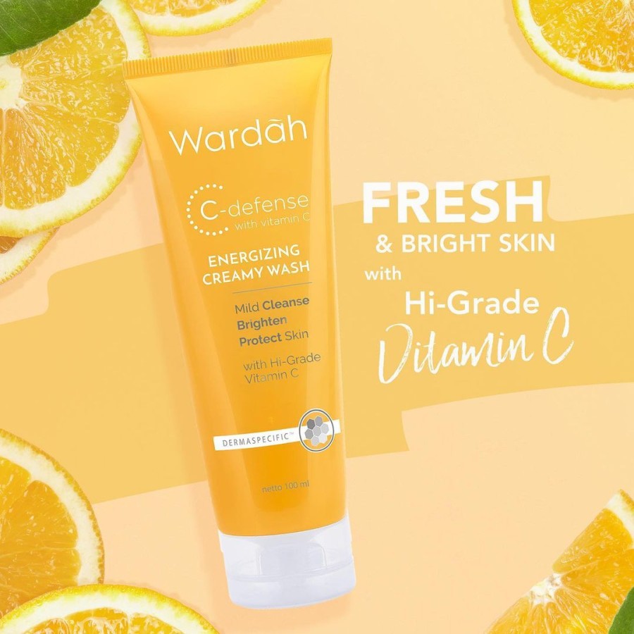 ❄️MATCHA❄️ WARDAH C-DEFENSE ENERGIZING CREAMY WASH - FACE WASH WITH VITAMIN C