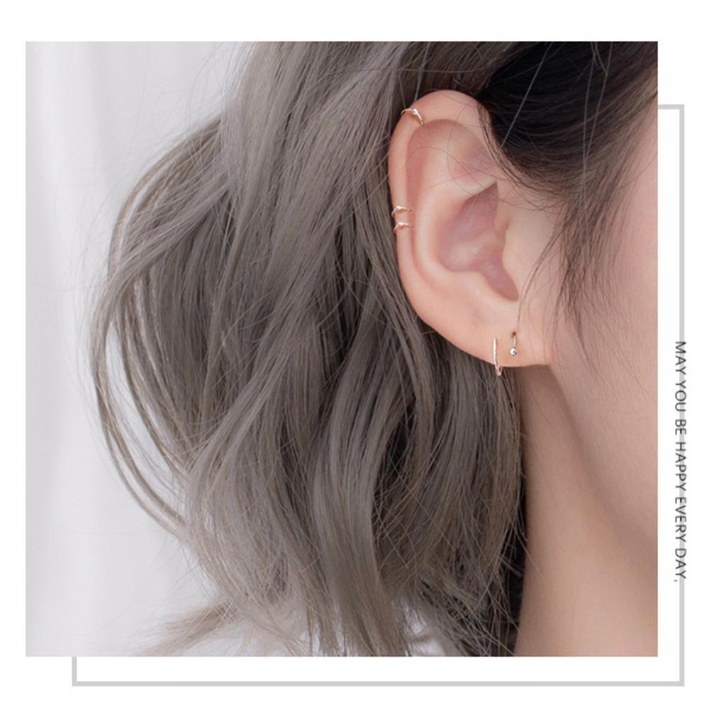 Timekey 1PC Anting Tusuk Sterling Silver 925 Anti Alergi 6mm 8mm 10mm Untuk Wanita A6K7