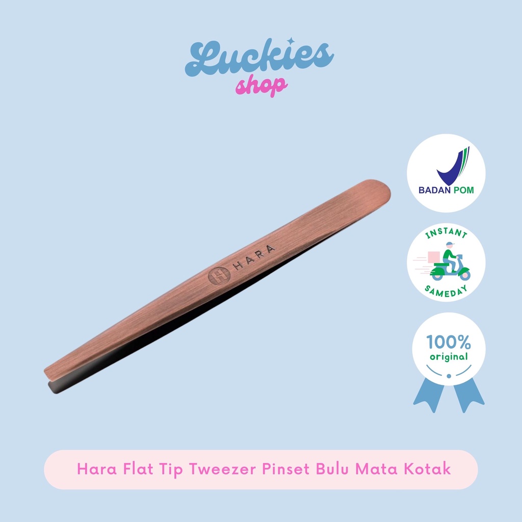 ORI Hara Flat Tip Tweezer Pinset Bulu Mata Kotak Alat Jahit Mata