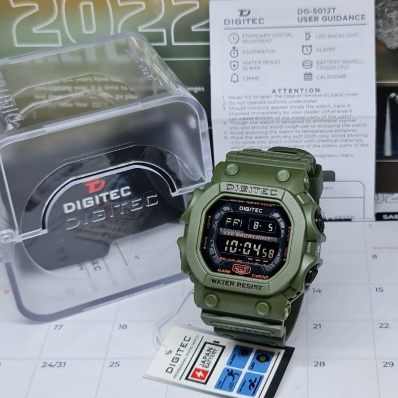 Jam Tangan Pria Digital DIGITEC DG 5012 Rubber Original