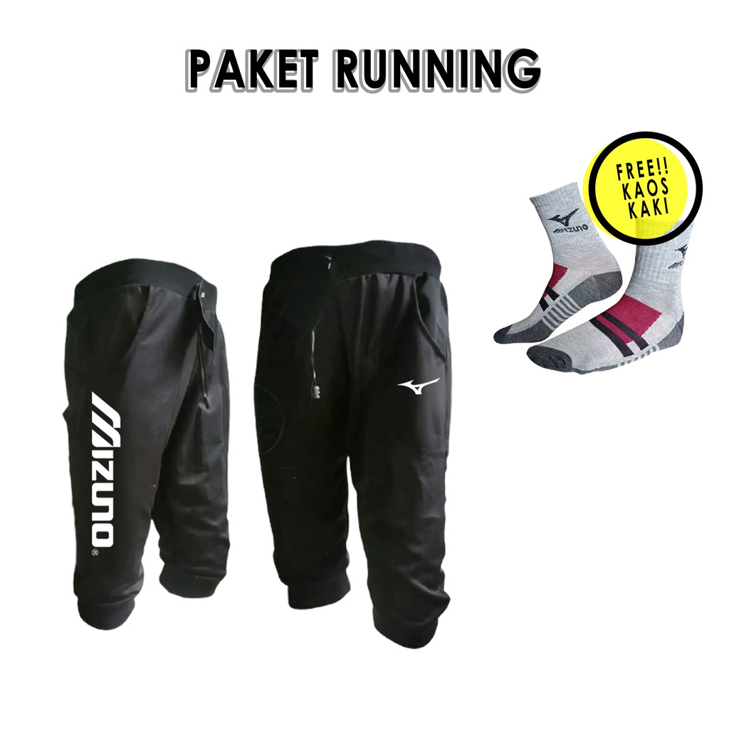 PAKET RUNNING !! JOGGER 3/4 MIZUNO DAN KAOS KAKI MIZUNO