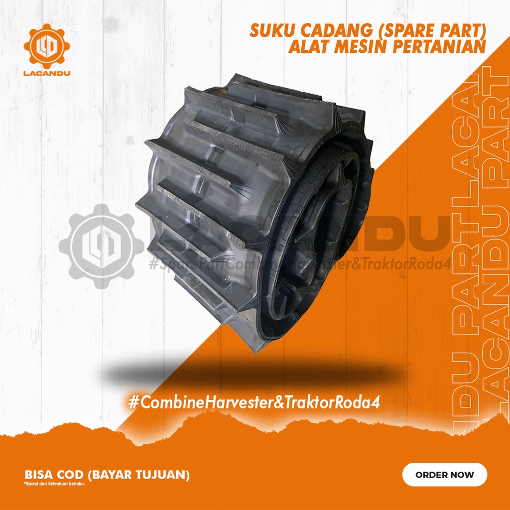 CRAWLER RUBBER TRACK - BAN KARET MOBIL PANEN PADI - IMPORT SUASA CHINA (500X90X53) INARI - ZOOMLOIN 