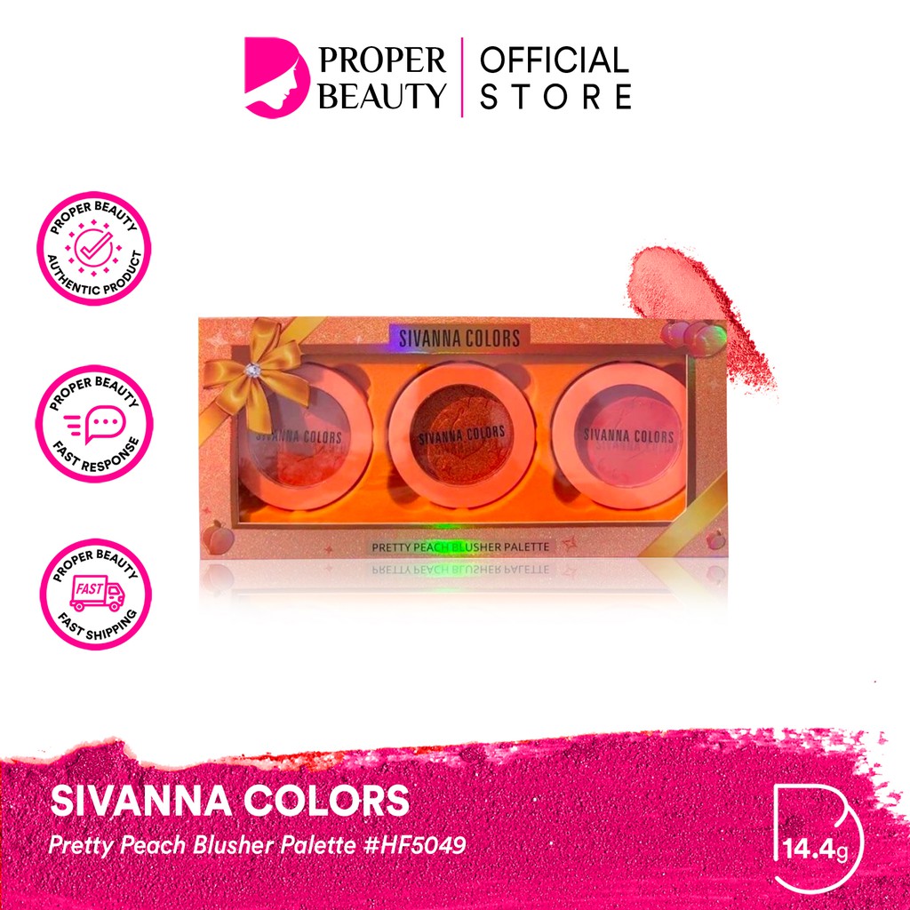 SIVANNA COLORS Pretty Peach Blusher Palette #HF5049 Thailand / Blush On / Blushon / Cosmetic Makeup