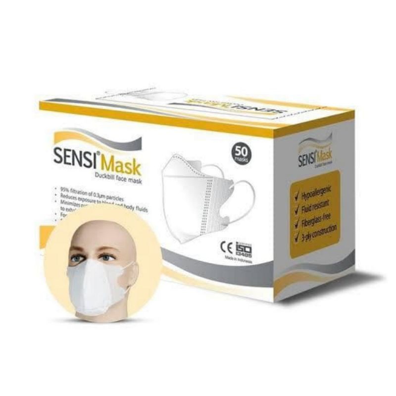 MASKER SENSI DUCKBILL 1 BOX ISI 50 FACE MASK 3 PLY