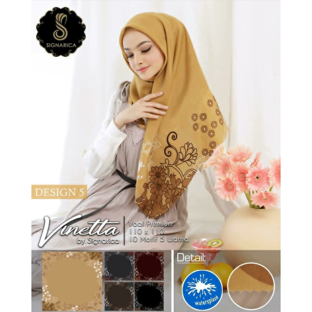 Jilbab Segiempat Motif Vinetta Lasercut D5 by Signarica