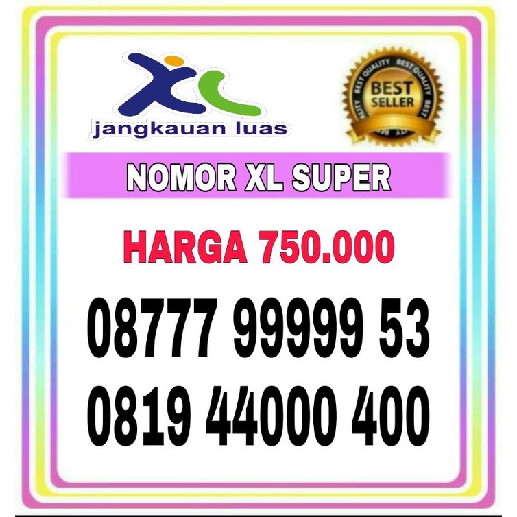 nomor cantik kartu perdana XL 4g 99999 super