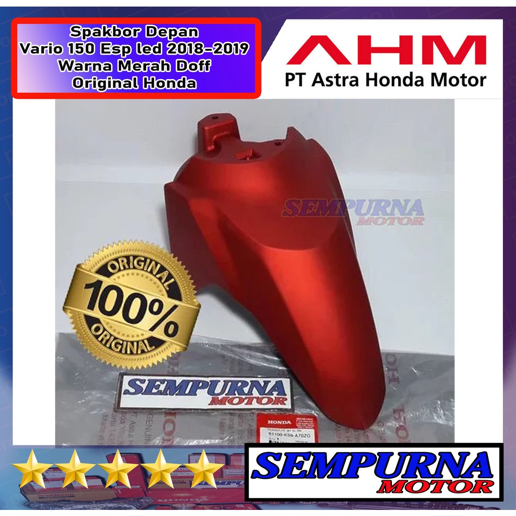 61100-K59-A70ZG Spakbor Depan Vario 150 Esp led 2018-2019 Warna Merah Doff 100% Original Honda Asli 