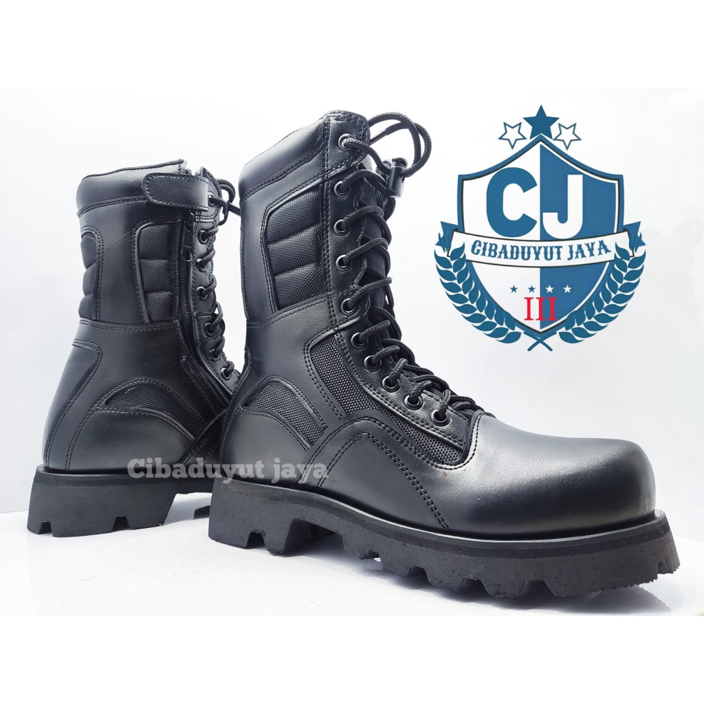 SEPATU PDL TNI POLRI OUTSOLE RADIAL NINJA KOMANDO HITAM DOFF KOMBINASI KANVAS CORDURA TERLARIS!