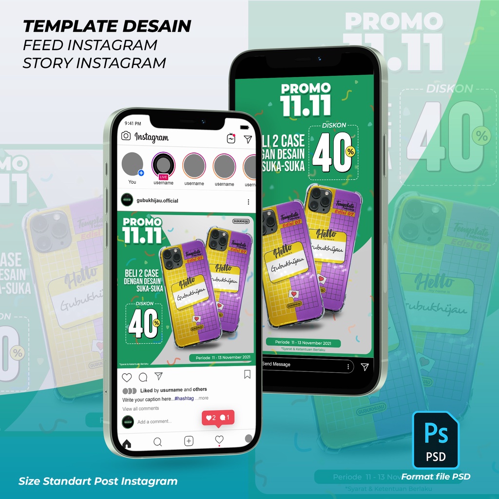 Template Desain Promosi Instagram Format file PSD