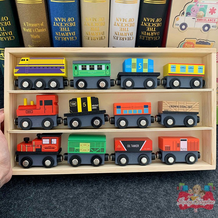 [BIG SALE] Wooden train toys set - pretend toys - mainan kereta