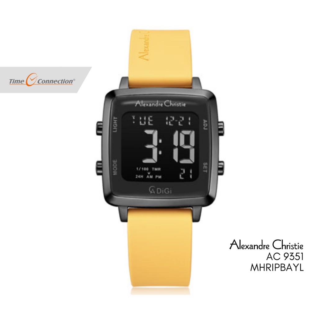 Alexandre Christie AC 9351 MHRIPBAYL Kuning Original / Jam Tangan Wanita Digital Karet / Yellow Rubb