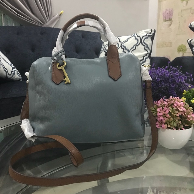 Fossil fiona satchel steel blue
