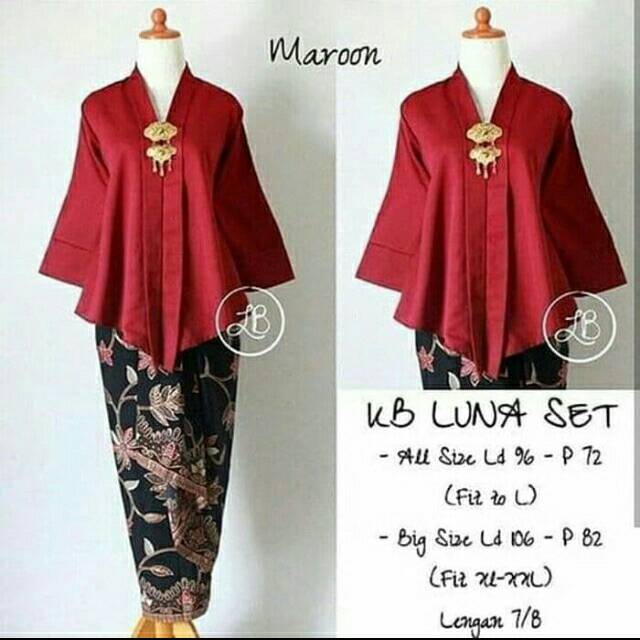 Setelan kebaya rok lilit maroon awrel