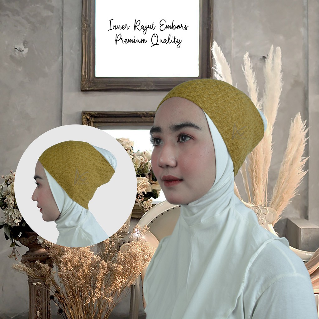 Inner Rajut Embors Premium knit bandana Ciput Rajut Dalaman Hijab