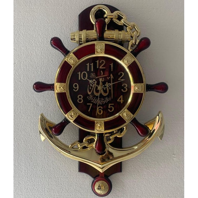 jam dinding bandul BUNYI kaligrafi model jangkar