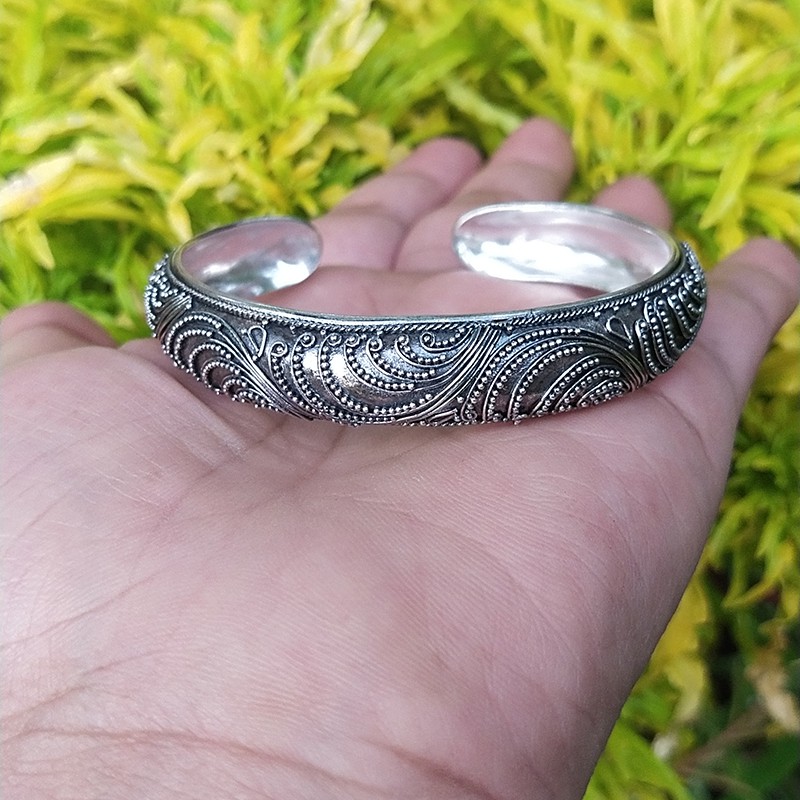 Gelang Bracelet Perak Silver Bali Bunbun Bun Bun Jawan wanita Pria Asli 925