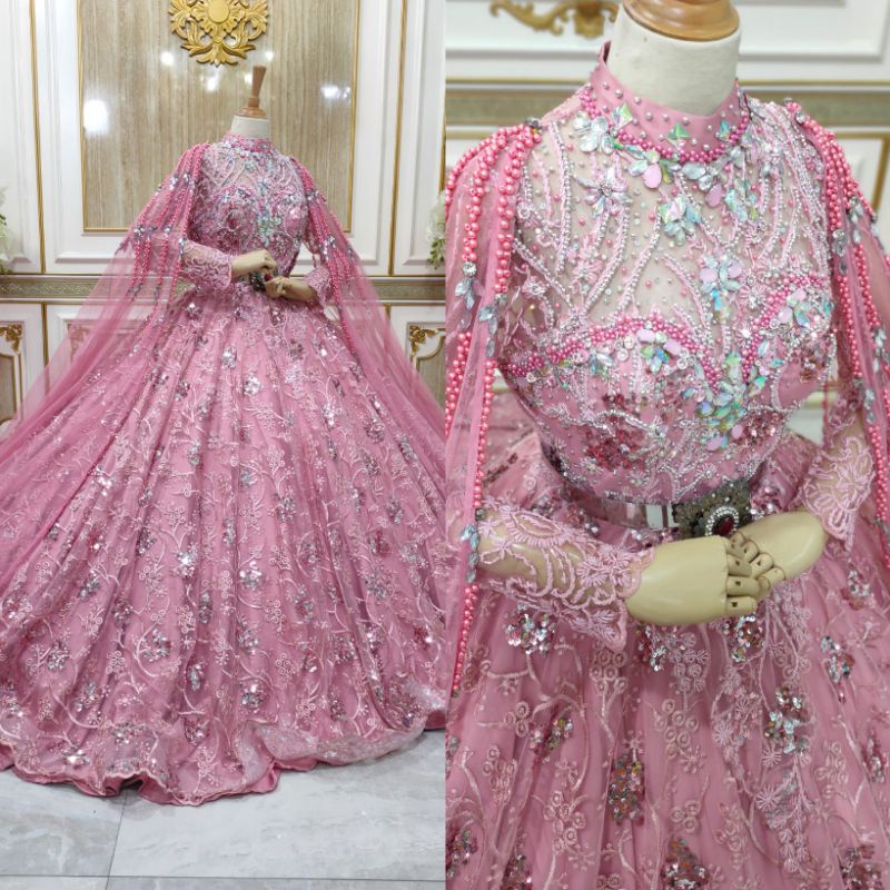 GAUN PENGANTIN BARBIE  BEREKOR MODERN//GAUN WEDDING MEWAH BEREKOR //GAUN