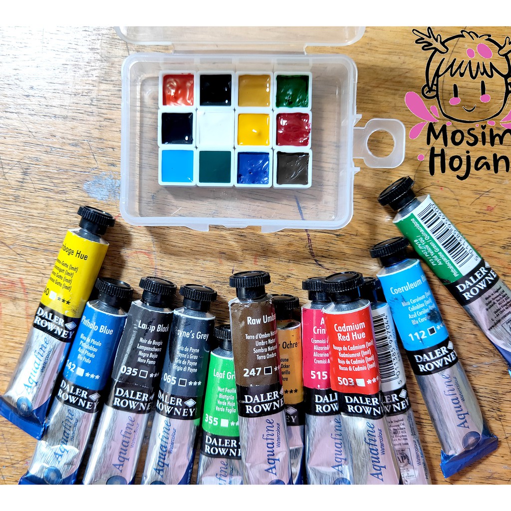 

Daler rowney cat air watercolor share in mini pan 12 colors