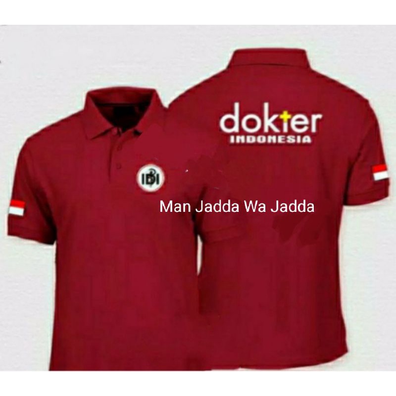 Kaos Dokter Indonesia Kaos Kerah IDI Kaos Polo Shirt Dokter Indonesia Full Bordir.