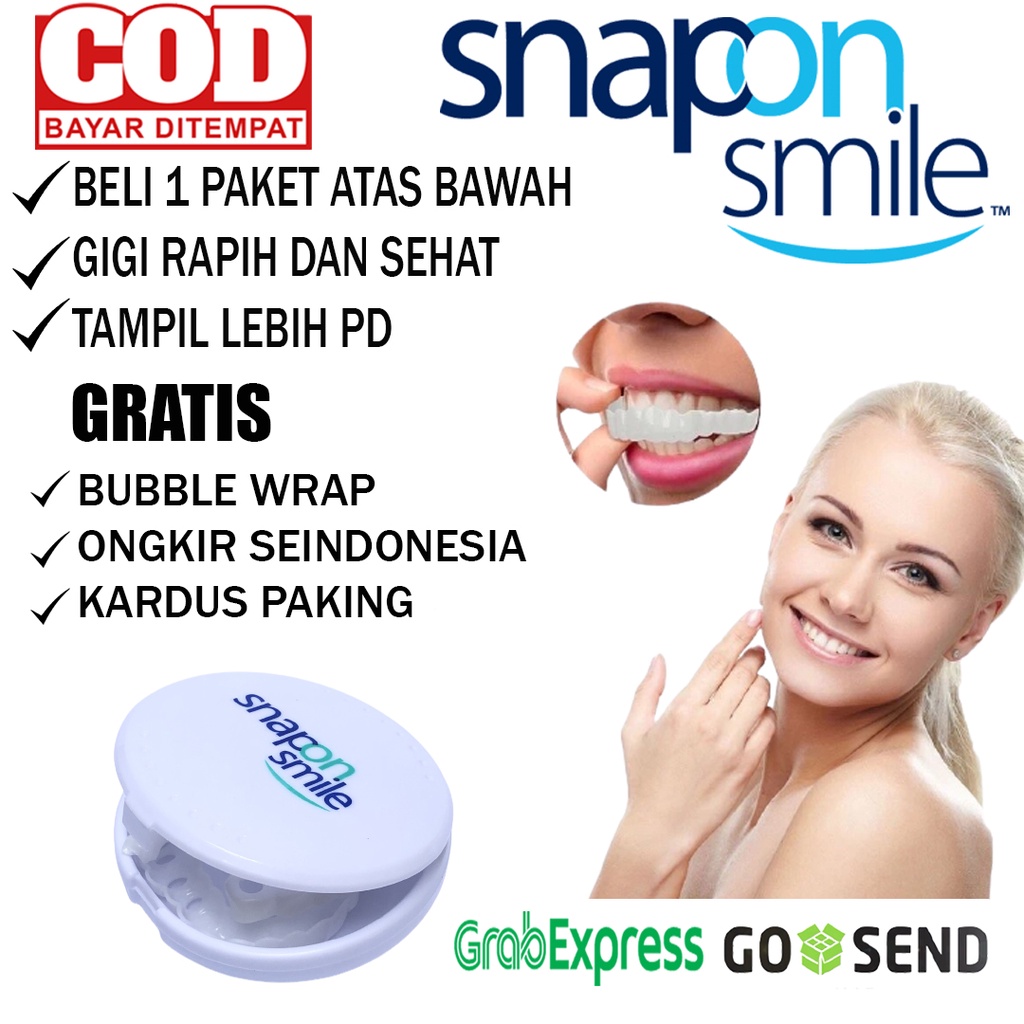 Snap On Smile Gigi Palsu 1 Set Atas Bawah - Gigi Palsu Silikon Gigi Snapon Smile