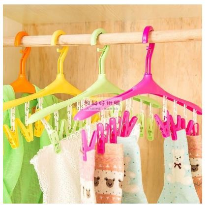 Hanger Serbaguna 8 in 1 Jepitan Kaos Kaki Jemuran Baju Multifungsi murah 120