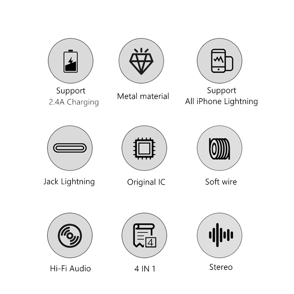 Cortex - Splitter - 2in1 3in1 - Lightning to jack CONVERTER - PUBG Charger + Open Mic - telepon