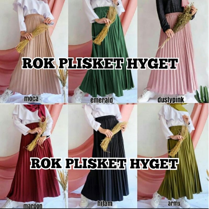 Rok Plisket Murah Hyget Super Size M fit Xxl