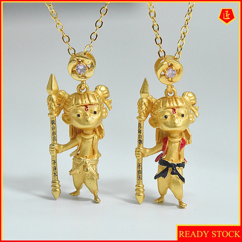 [Ready Stock]Nezha Gold Pendant Cartoon Cute All-Match