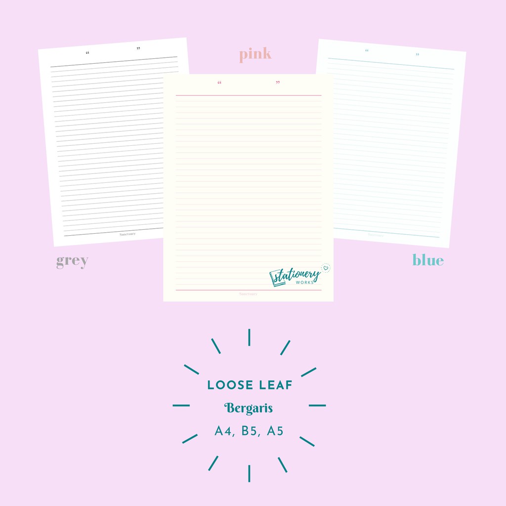 

Loose Leaf Bergaris A4 B5 A5 - Pastel Berwarna - refill binder