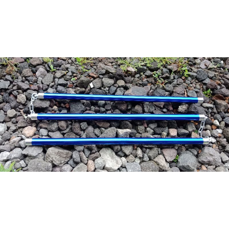 triple stick aluminium biru crome