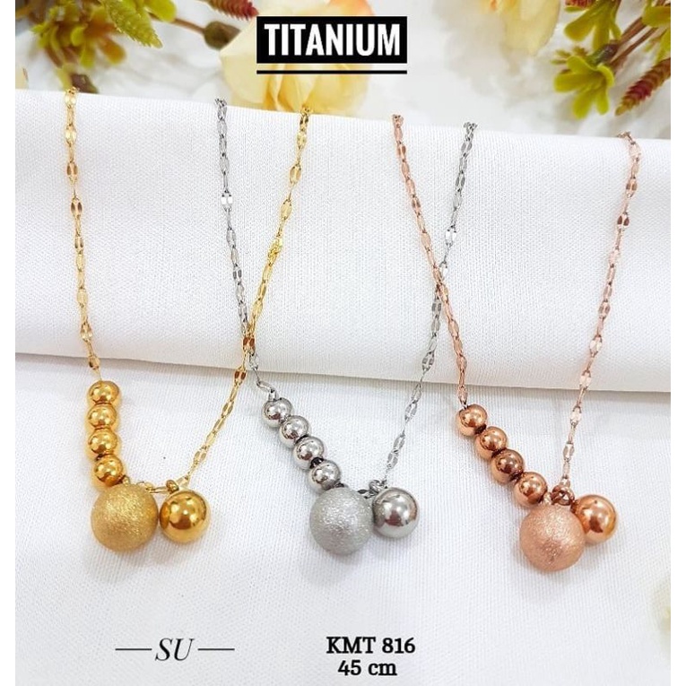 (Anti Luntur) Kalung Bola Kombinasi Titanium 100%