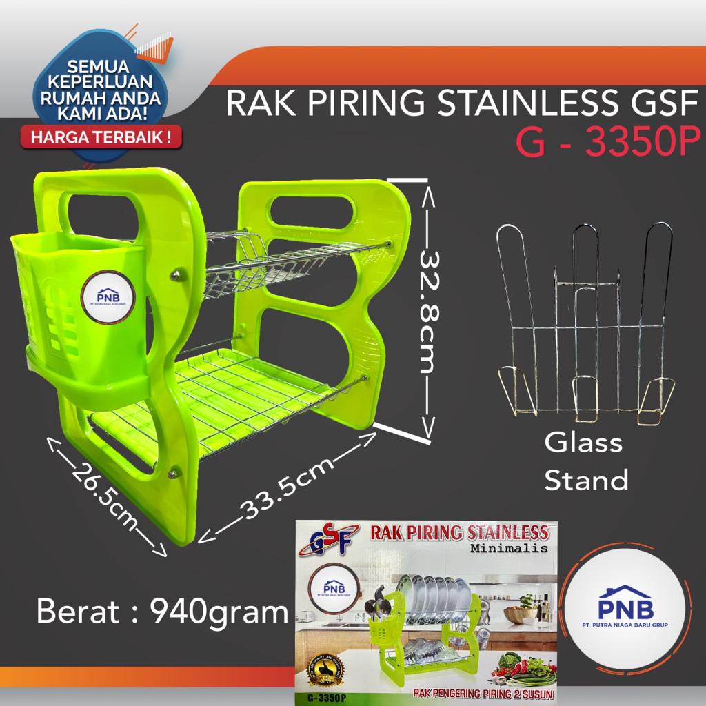 RAK PIRING DAPUR STAINLESS MINIMALIS 2 SUSUN GSF-3350P