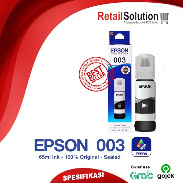 Tinta EPSON 003 Black - Tinta Printer Hitam L1110 L3110 L3150 L5190