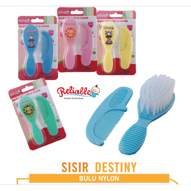 Sisir 2 in 1 Reliable Destiny Bulu nylon Bayi