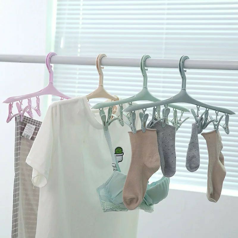 Hanger Baju 8 Klip Rotating 360 / Hanger Kaus Kaki Syal / Gantungan Serbaguna 8 Jepitan