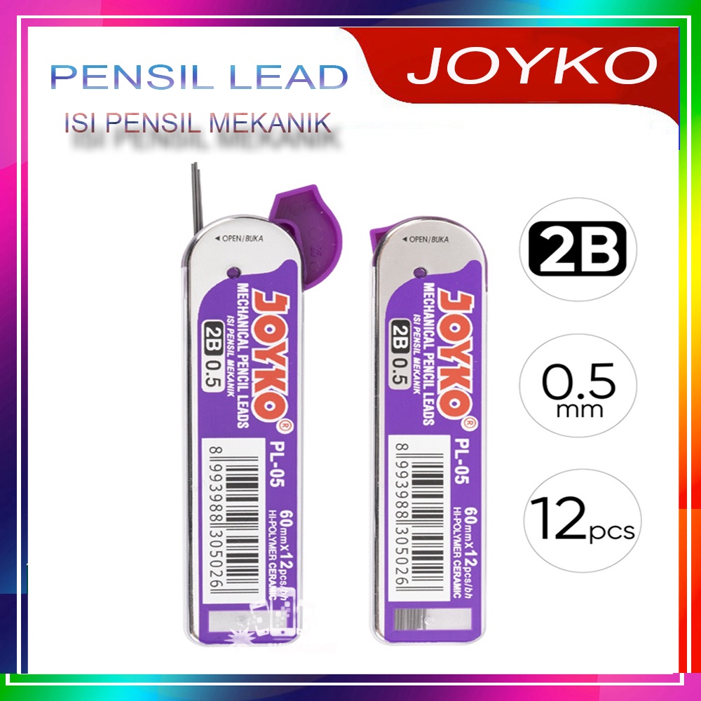 Pensil Lead / Isi Pensil Mekanik Joyko PL-05 / 2B / 0.5mm / Isi Ulang Pensil