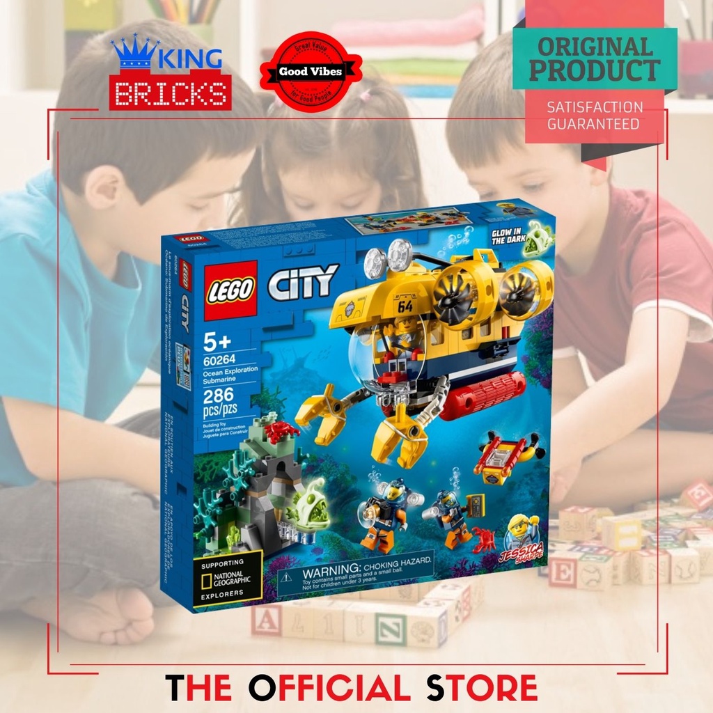 LEGO Original CITY 60264 Ocean Exploration Submarine - Mainan Anak Edukasi Lego Kapal Selam Lego