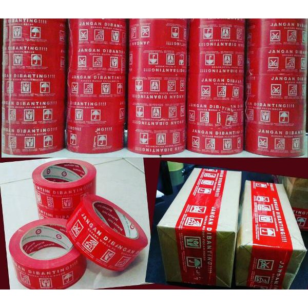 Lakban Fragile jangan di banting daimaru merah