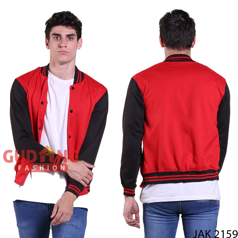 Jaket Baseball Pria Simple Casual - JAK 2159