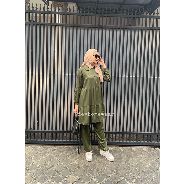 One Set Tunik Tumpuk Jumbo Polos Ld 120,Ld 126 cm