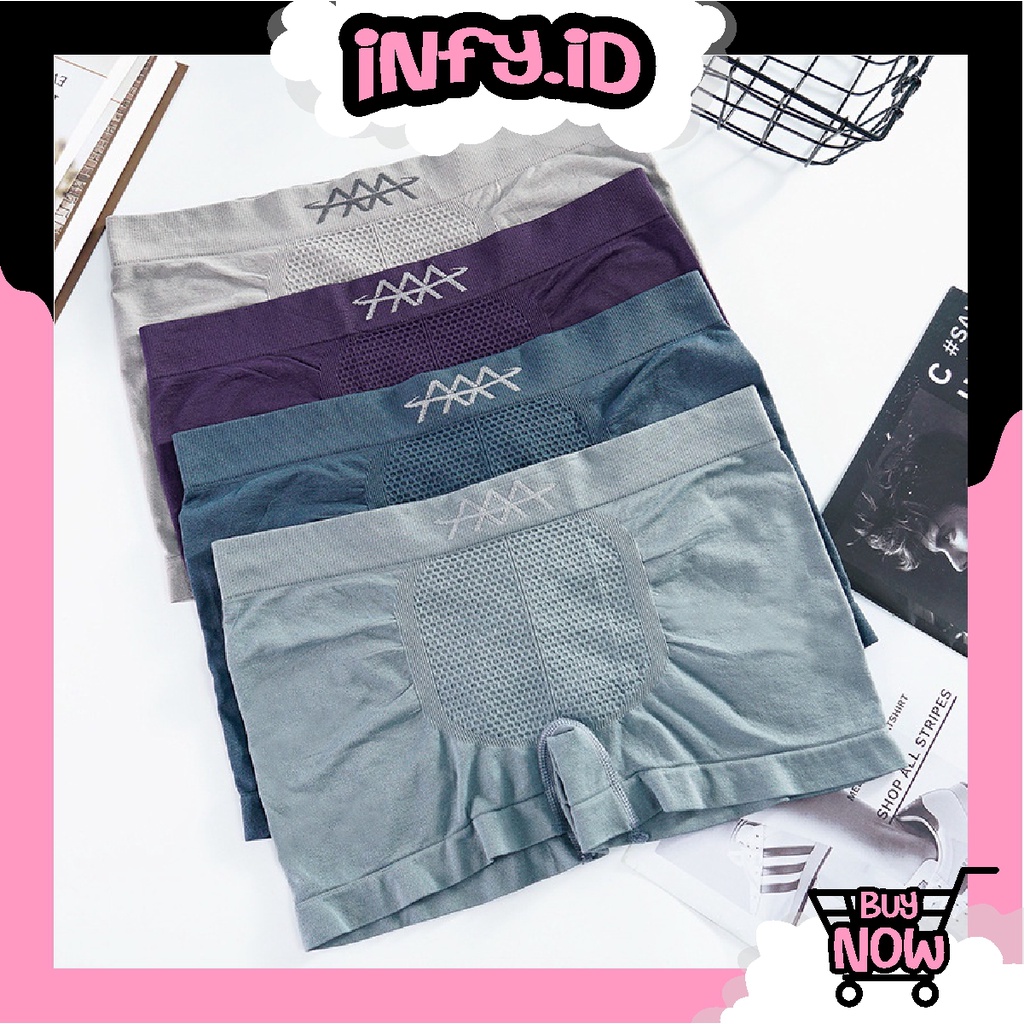 INFY - B063 Celana Dalam Boxer Rajut Impor Pria Adem / CD Underwear Sempak Pria Import Murah Comfortable