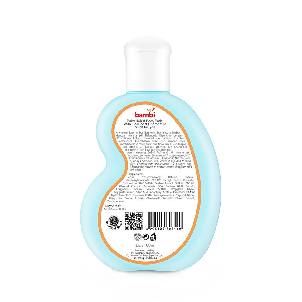 Homimart||Bambi Baby Hair &amp; Body Bath 2in1 - 100ml