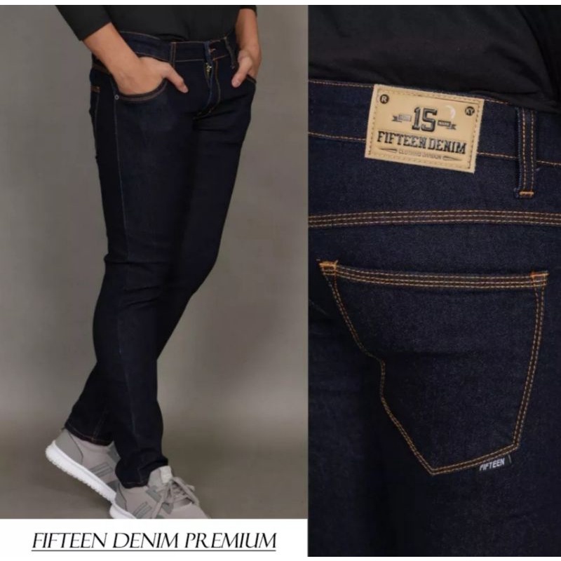 Celana Jeans Skiny Streetch Original Fifteen denim - Celana Jeans Pria