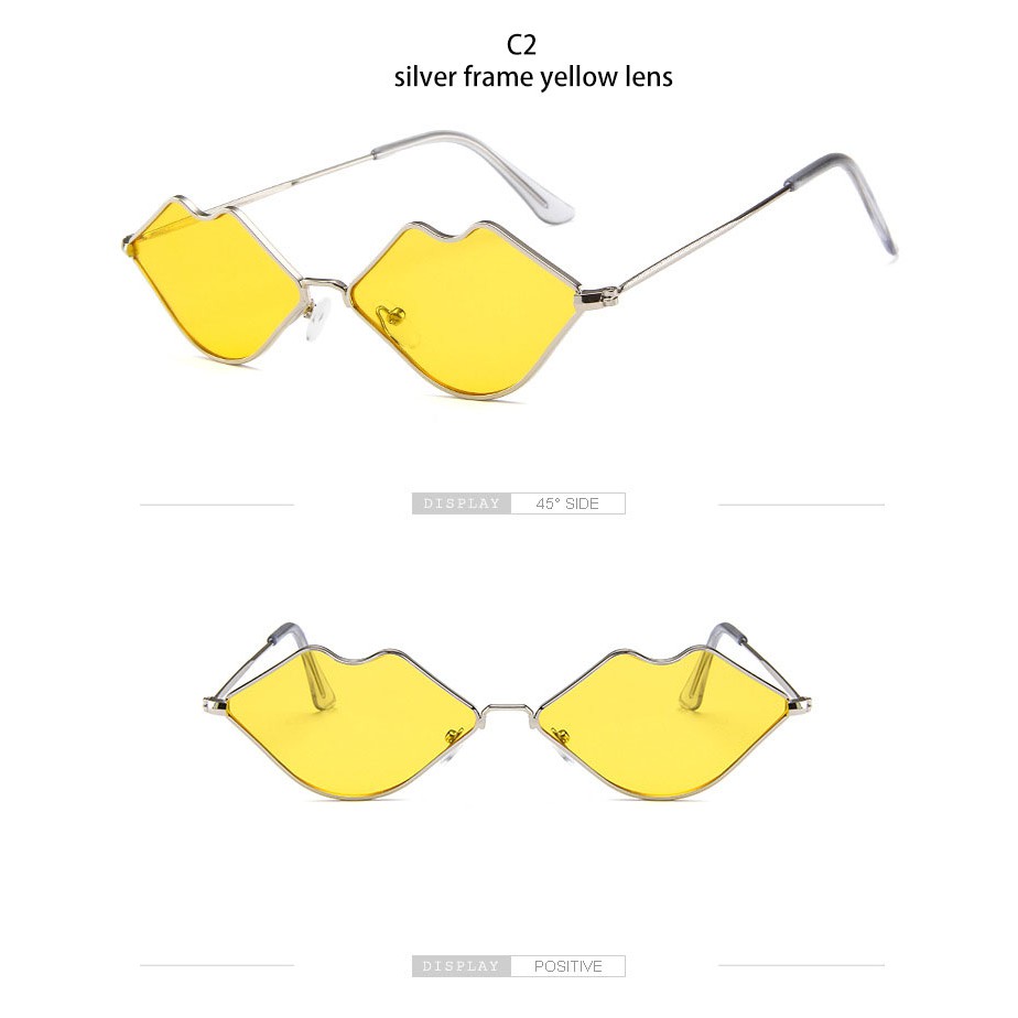 Kacamata Sunglass Bentuk Bibir Gaya Western, 7 Warna