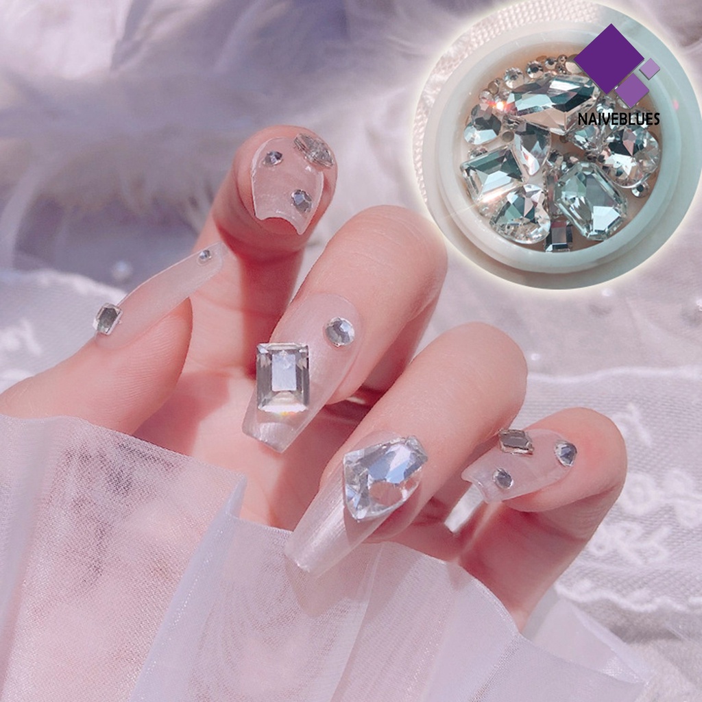 Naiveblue Berlian Imitasi Bentuk Hati Untuk Dekorasi Nail Art DIY