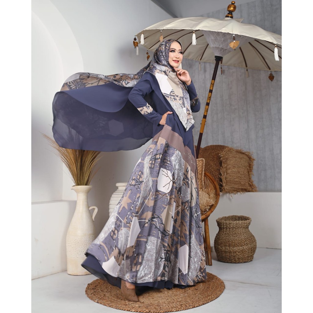 GAMIS MOTIF HAWA SYARI DEEP PURPLE