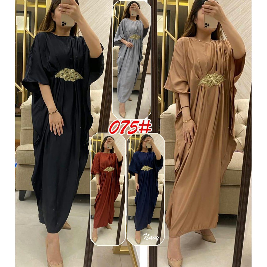 075#DRESSSATIN/DRESSMUSLIMWANITA/KAFTANMUSLIM/KAFTANPREMIUM